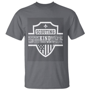 Scouting T Shirt America Flag Scouting Law Camping Outdoor Adventure TS09 Charcoal Printyourwear