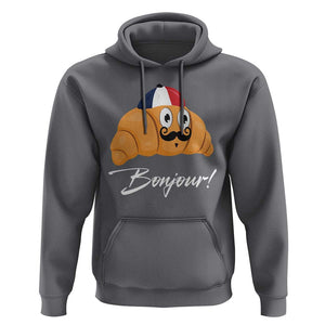 Bonjour Funny Croissant French Hoodie TS09 Charcoal Print Your Wear