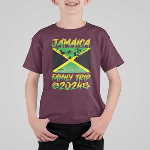 Jamaica Family Trip 2024 T Shirt For Kid Beach Vacation Matching Jamaican Caribbean TS09 Maroon Print Your Wear