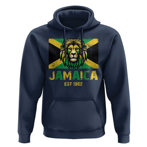 Jamaican Independence EST 1962 Jamaica Flag Lion Hoodie TS09 Navy Print Your Wear