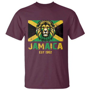 Jamaican Independence EST 1962 Jamaica Flag Lion T Shirt TS09 Maroon Print Your Wear