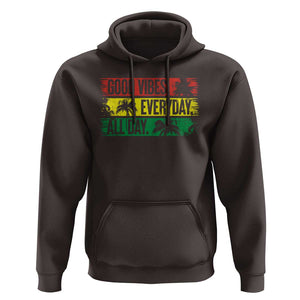 Jamaica Reggae Lover Hoodie Good Vibes Everyday All Day TS09 Dark Chocolate Print Your Wear