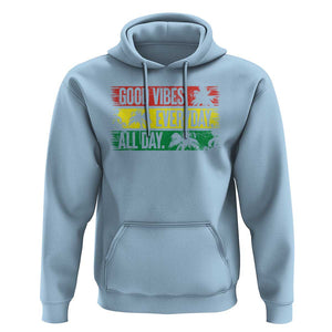 Jamaica Reggae Lover Hoodie Good Vibes Everyday All Day TS09 Light Blue Print Your Wear