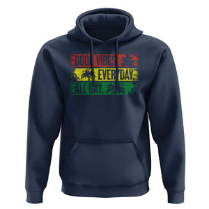 Jamaica Reggae Lover Hoodie Good Vibes Everyday All Day TS09 Navy Print Your Wear