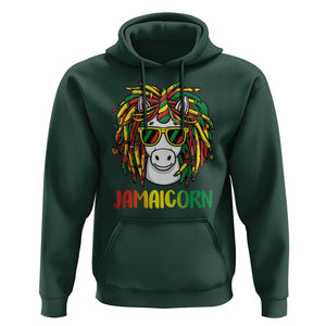 Funny Jamaicorn Jamaican Reggae Unicorn Hoodie TS09 Dark Forest Green Print Your Wear