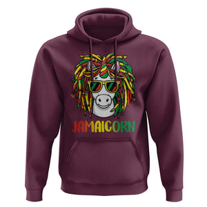 Funny Jamaicorn Jamaican Reggae Unicorn Hoodie TS09 Maroon Print Your Wear