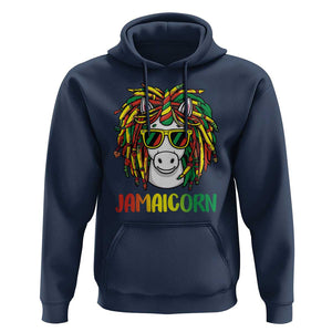 Funny Jamaicorn Jamaican Reggae Unicorn Hoodie TS09 Navy Print Your Wear
