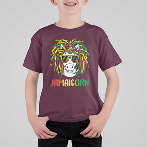 Funny Jamaicorn Jamaican Reggae Unicorn T Shirt For Kid TS09 Maroon Print Your Wear
