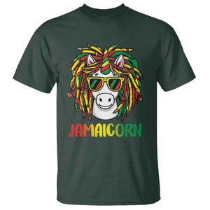 Funny Jamaicorn Jamaican Reggae Unicorn T Shirt TS09 Dark Forest Green Print Your Wear