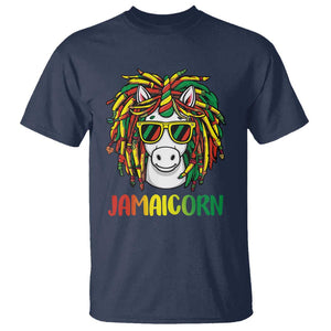 Funny Jamaicorn Jamaican Reggae Unicorn T Shirt TS09 Navy Print Your Wear