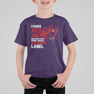 Redhead T Shirt For Kid I Have Red Hair Warning Label TS09 Purple Print Your Wear