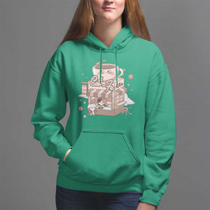 Cat Lover Hoodie CatFe Anime Kitty Coffee Shop TS09 Irish Green Print Your Wear