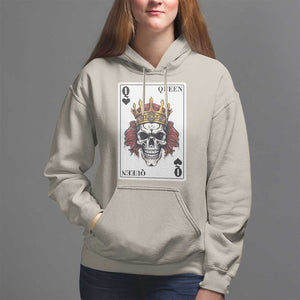 Poker Hoodie Couple Matching - 2/2 Card Queen Skull TS09 Sand Print Your Wear