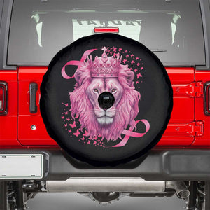 Breast Cancer Awareness Pink Lion Warrior Spare Tire Cover TS09 Black Print Your Wear