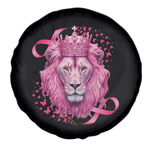 Breast Cancer Awareness Pink Lion Warrior Spare Tire Cover TS09 Print Your Wear
