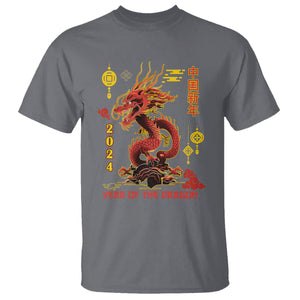 Lunar New Year Chinese Happy 2024 Year of the Dragon T Shirt TS09 Charcoal Printyourwear
