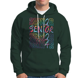 Graduation Hoodie Senior 2024 Tie Dye Congrats Graduate Class Of 24 TS09 Dark Forest Green Printyourwear