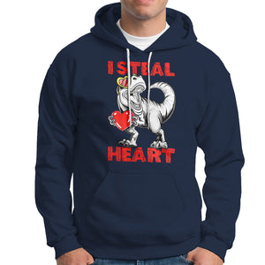 Valentine's Day Hoodie Dinosaur I Steal Hearts Kid Boy Men Lover TS09 Navy Printyourwear