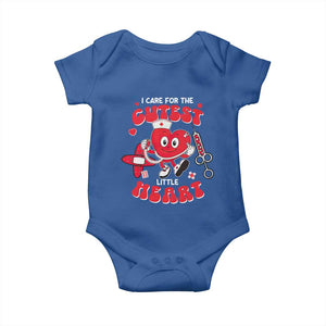 Valentine's Day Baby Onesie I Care For Cutest Little Hearts Nurse Life TS09 Royal Blue Print Your Wear