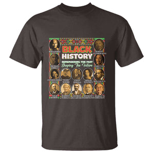 Black History T Shirt Remembering The Past Shaping The Future TS09 Dark Chocolate Print Your Wear