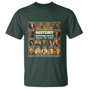 Black History T Shirt Remembering The Past Shaping The Future TS09 Dark Forest Green Print Your Wear