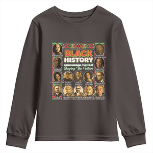 Black History Youth Sweatshirt Remembering The Past Shaping The Future TS09 Dark Chocolate Print Your Wear