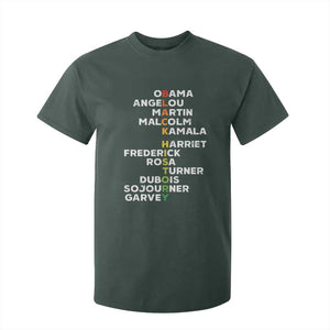 Black History Leaders T Shirt For Kid Obama Martin Malcolm Harriet TS09 Dark Forest Green Print Your Wear