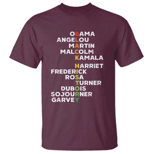 Black History Leaders T Shirt Obama Martin Malcolm Harriet TS09 Maroon Print Your Wear