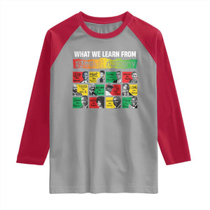 What We Learn From Black History Raglan Shirt TS09 Sport Gray Red Print Your Wear