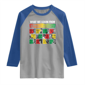 What We Learn From Black History Raglan Shirt TS09 Sport Gray Royal Print Your Wear