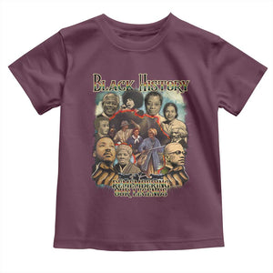 Black History Toddler T Shirt Remembering Our Legends Martin Malcolm Harriet Rosa Frederick TS09 Maroon Print Your Wear