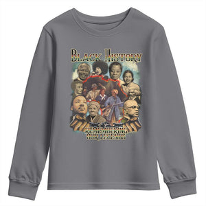 Black History Youth Sweatshirt Remembering Our Legends Martin Malcolm Harriet Rosa Frederick TS09 Charcoal Print Your Wear