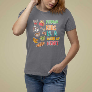 Lunch Lady T Shirt For Women Feeding Kids Is A Work of Heart TS09 Charcoal Print Your Wear