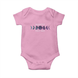 Manifest That Shit Baby Onesie Law Of Attraction Manifesting TS09 Light Pink Print Your Wear