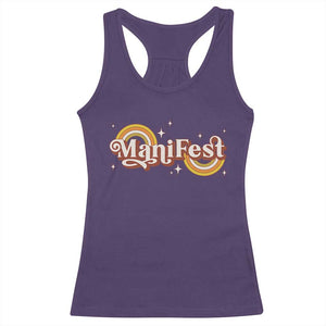 Manifest Racerback Tank Top Retro Groovy Rainbow Law Of Attraction TS09 Purple Print Your Wear