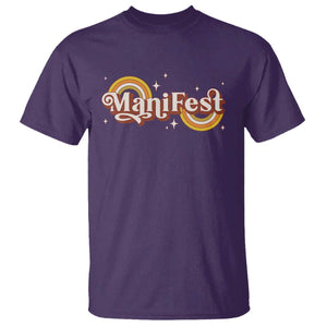 Manifest T Shirt Retro Groovy Rainbow Law Of Attraction TS09 Purple Print Your Wear