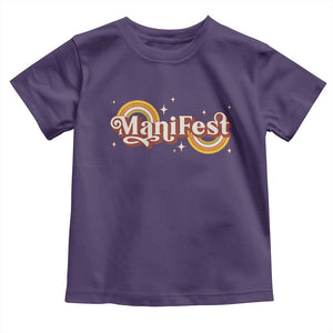 Manifest Toddler T Shirt Retro Groovy Rainbow Law Of Attraction TS09 Purple Print Your Wear