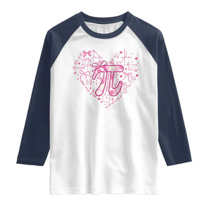 Coquette Pi Day Raglan Shirt Cute Girl Math TS09 White Navy Print Your Wear