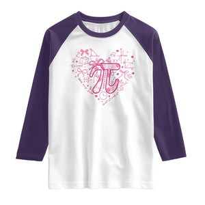 Coquette Pi Day Raglan Shirt Cute Girl Math TS09 White Purple Print Your Wear