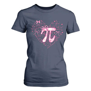 Coquette Pi Day T Shirt For Women Cute Girl Math TS09 Navy Print Your Wear