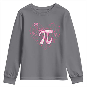 Coquette Pi Day Youth Sweatshirt Cute Girl Math TS09 Charcoal Print Your Wear