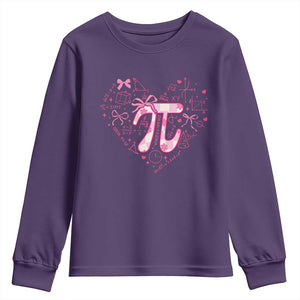Coquette Pi Day Youth Sweatshirt Cute Girl Math TS09 Purple Print Your Wear