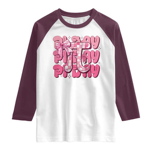 Coquette Pi Day Raglan Shirt Math Lover Cute Girl Mathematician TS09 White Maroon Print Your Wear