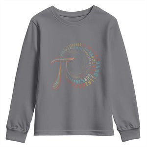 Pi Day Youth Sweatshirt 3,14 Pi Number Symbol Math Science TS09 Charcoal Print Your Wear