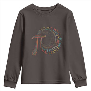 Pi Day Youth Sweatshirt 3,14 Pi Number Symbol Math Science TS09 Dark Chocolate Print Your Wear