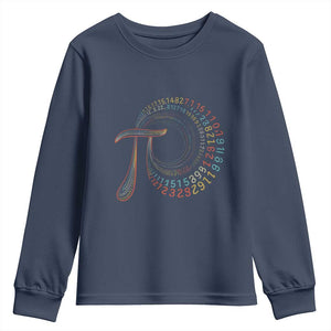 Pi Day Youth Sweatshirt 3,14 Pi Number Symbol Math Science TS09 Navy Print Your Wear