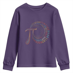 Pi Day Youth Sweatshirt 3,14 Pi Number Symbol Math Science TS09 Purple Print Your Wear