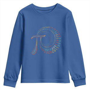 Pi Day Youth Sweatshirt 3,14 Pi Number Symbol Math Science TS09 Royal Blue Print Your Wear