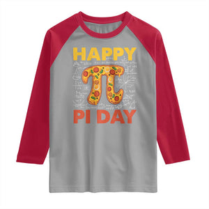 Happy Pi Day Raglan Shirt Funny Pi Pizza TS09 Sport Gray Red Print Your Wear