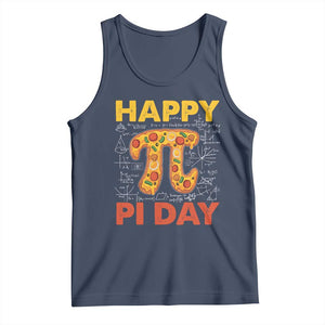 Happy Pi Day Tank Top Funny Pi Pizza TS09 Navy Print Your Wear